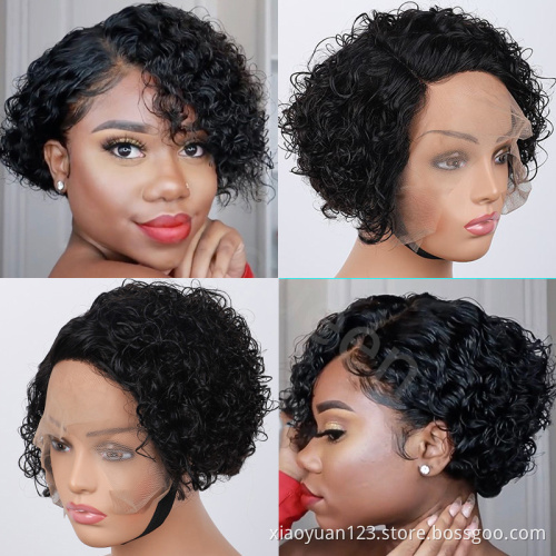 bouncy pixie curls afro kinky trendy brazilian cheap white bob blonde ombre braided human hair lace wigs with top quality